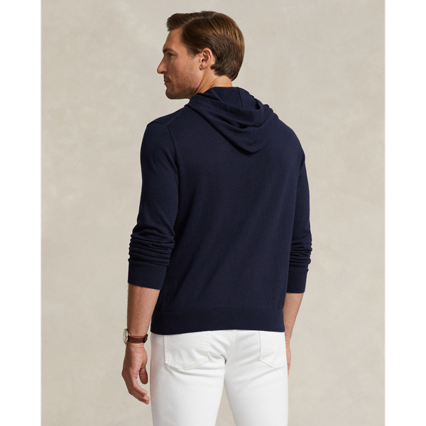 Hunter Navy Cotton-Cashmere Hooded Jumper Polo Ralph Lauren 4