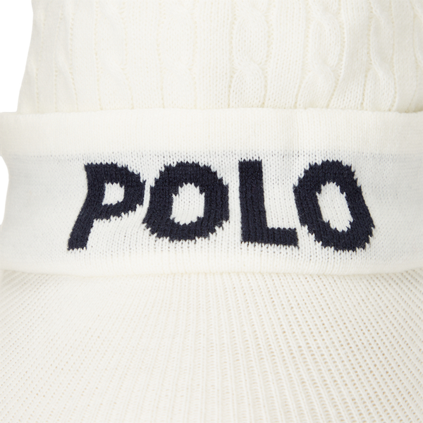Polo Ralph Lauren 로고 케이블 니트 폼폼 캡 화이트 3