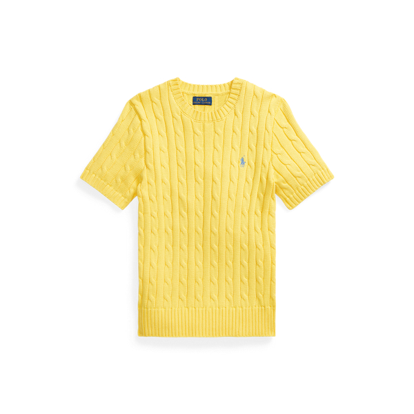 Cotton Cable Short-Sleeve Jumper