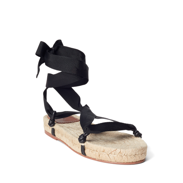 Espadrilles lac&eacute;es Polo Ralph Lauren en Noir 2