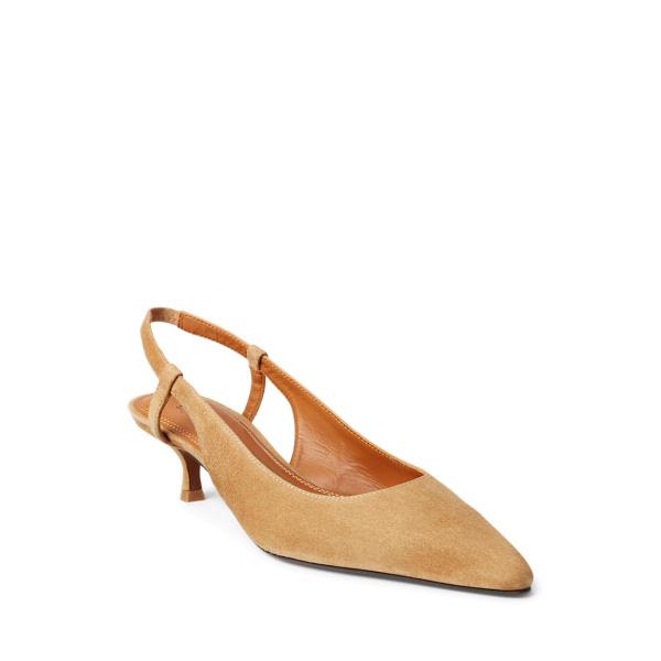 Light Tan Goat-Suede Slingback Heel Polo Ralph Lauren 2