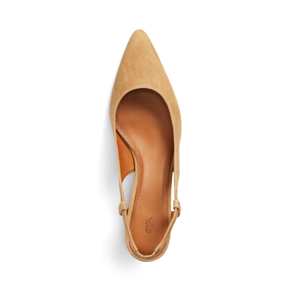 Light Tan Goat-Suede Slingback Heel Polo Ralph Lauren 4