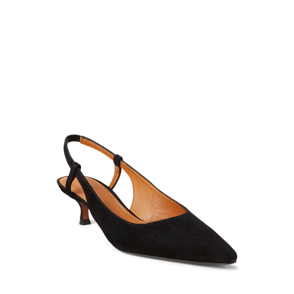 Black Goat-Suede Slingback Heel Polo Ralph Lauren 2