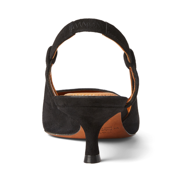 Black Goat-Suede Slingback Heel Polo Ralph Lauren 3