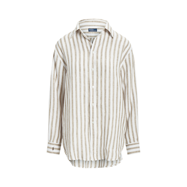 Oversize Fit Striped Linen Shirt Polo Ralph Lauren 1