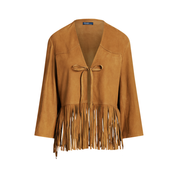 Fringe-Trim Lamb Suede Jacket Polo Ralph Lauren 1