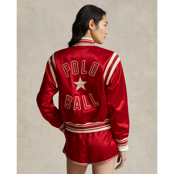Ralph Red Polo Ball Satin Rally Bomber Jacket Polo Ralph Lauren 5