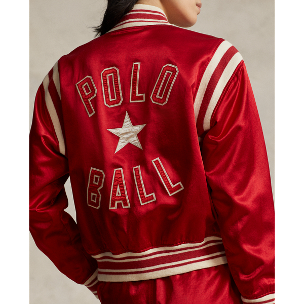 Polo Ball Satin Rally Bomber Jacket for Women Ralph Lauren SA