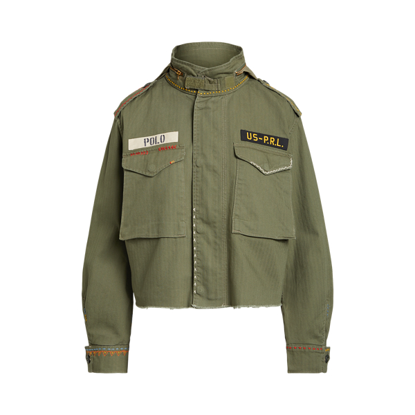 Veste de treillis ample ourlet effrang&eacute; Polo Ralph Lauren en 1