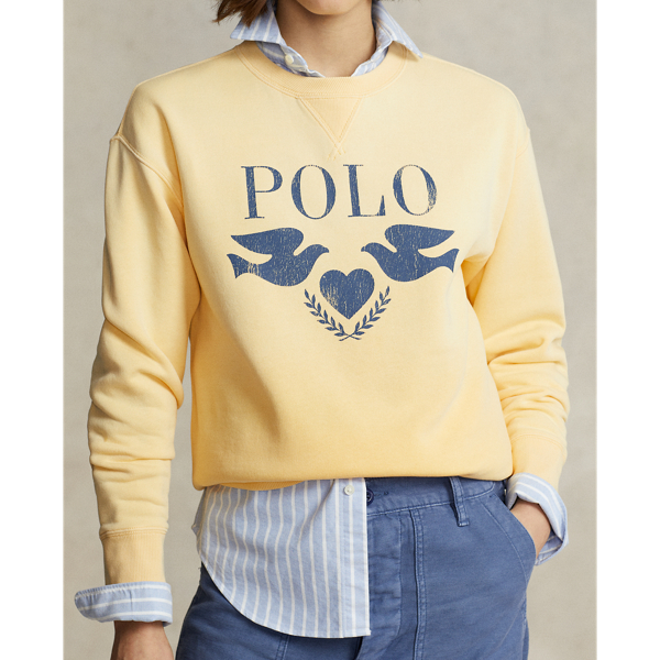 Corn Yellow Logo Graphic Fleece Crewneck Sweatshirt Polo Ralph Lauren 6