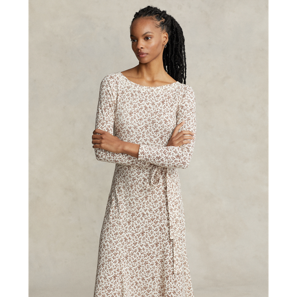 Baumwoll-Midikleid mit U-Boot-Ausschnitt Polo Ralph Lauren in Zierliche Bl&uuml;tenknospe 4