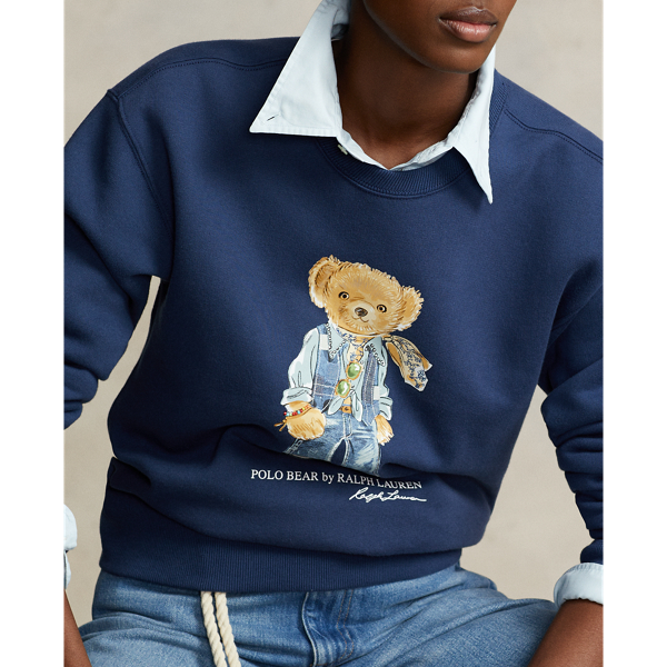 【関税&送料込】Polo Ralph Lauren Navy Blue Cotton-Blend Swe Polo Bear Cotton-Blend Sweatshirt for Women | Ralph Lauren® NL