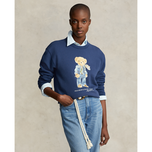 Polo Bear Cotton Blend Sweatshirt for Women Ralph Lauren BE