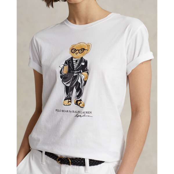 Jersey-T-Shirt mit Polo Bear Polo Ralph Lauren in Wei&szlig; 6