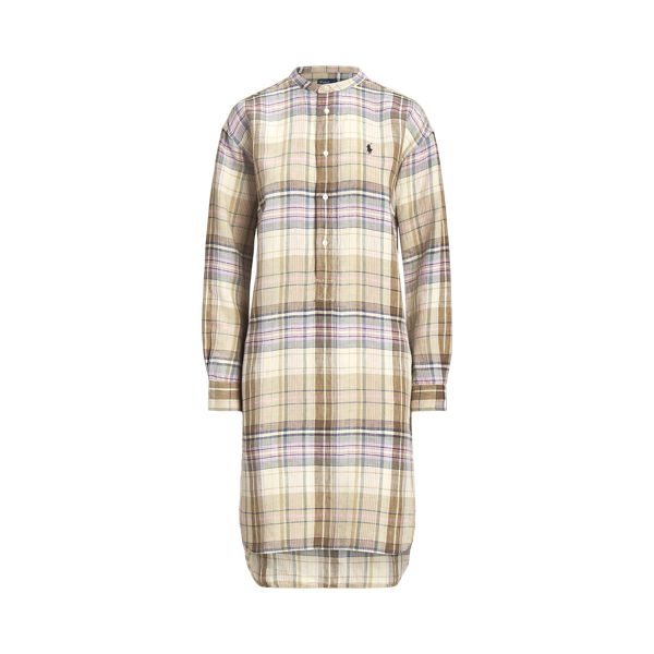 Plaid Linen Shirtdress Polo Ralph Lauren 1