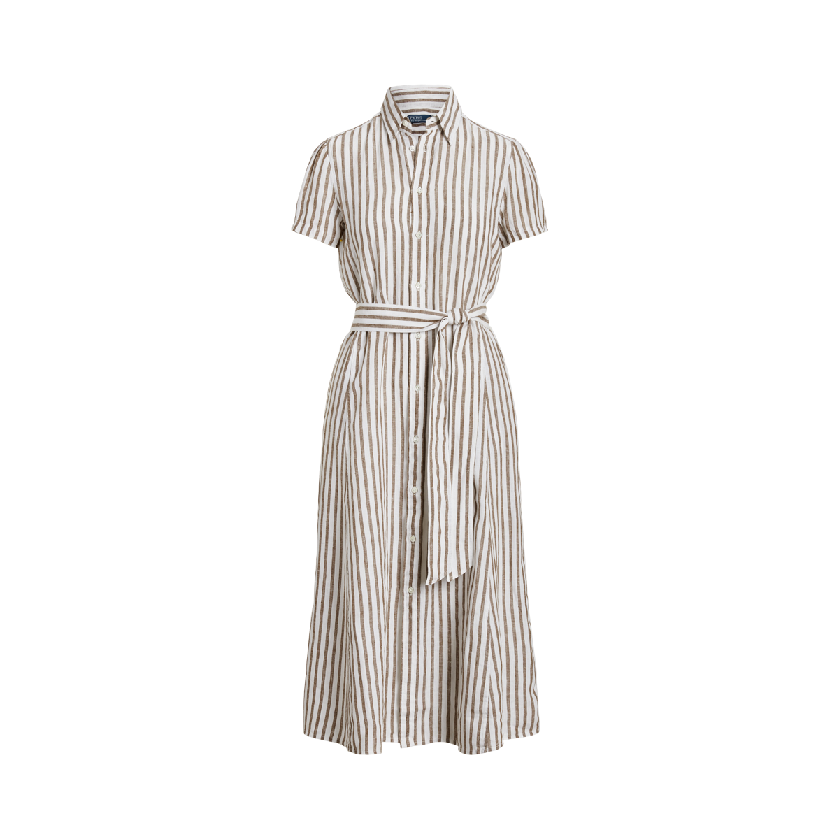 Striped Linen Short Sleeve Shirtdress Ralph Lauren