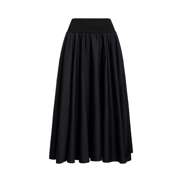 Shirred-Yoke A-Line Skirt