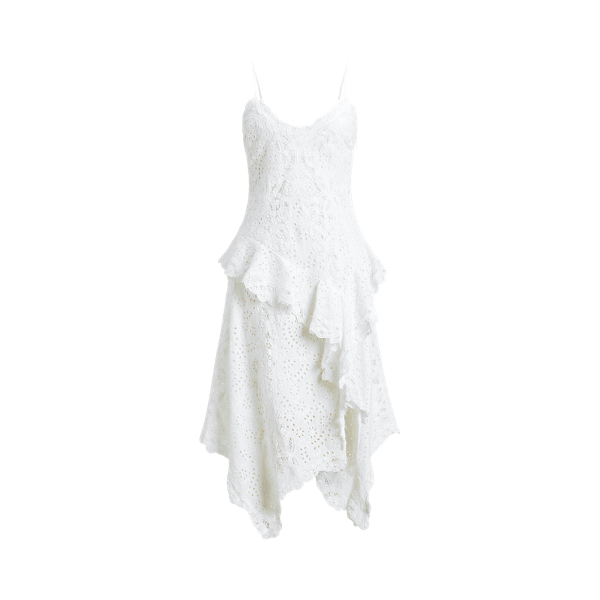 Asymmetrisches Leinenkleid mit Spitze Polo Ralph Lauren in 1