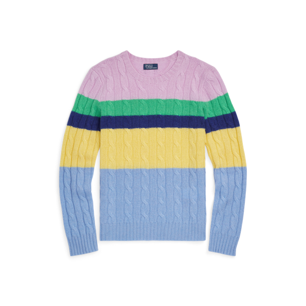 Gestreifter Zopfmuster-Rundhalspullover Polo Ralph Lauren in 1