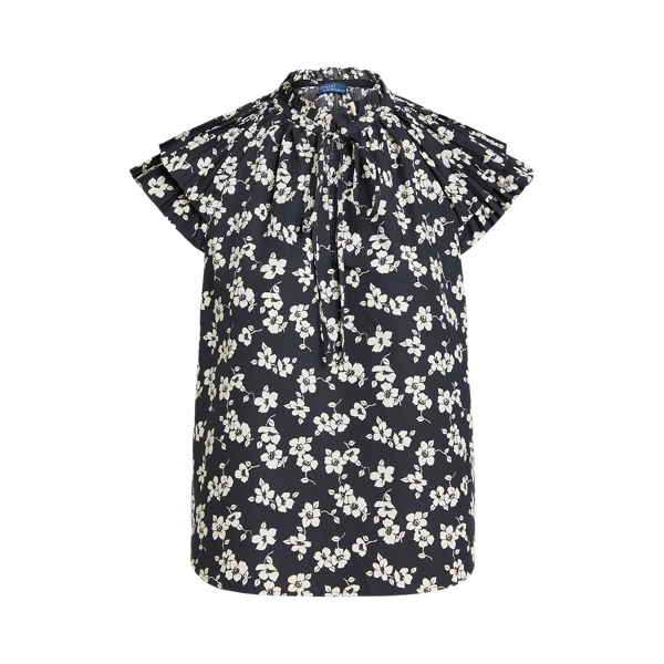 Polka-Dot Cotton-Blend Blouse Polo Ralph Lauren 1