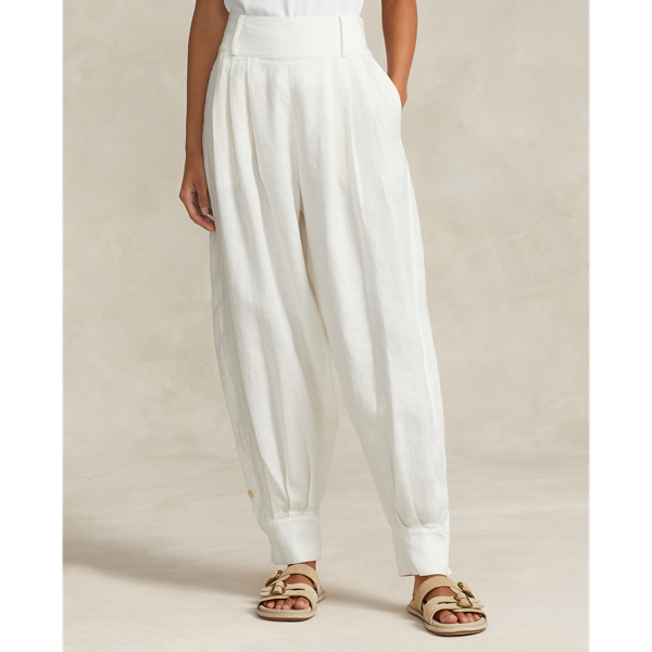 Nevis Pleated Linen Tapered Trouser Polo Ralph Lauren 3