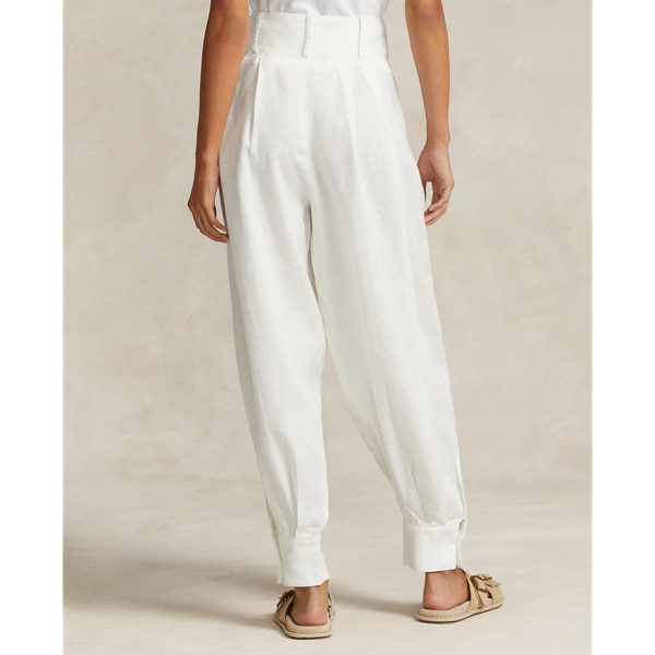 Nevis Pleated Linen Tapered Trouser Polo Ralph Lauren 4