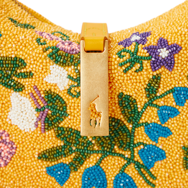 Mini-Schultertasche Polo&nbsp;ID mit Perlen Polo Ralph Lauren in Senf multi 6