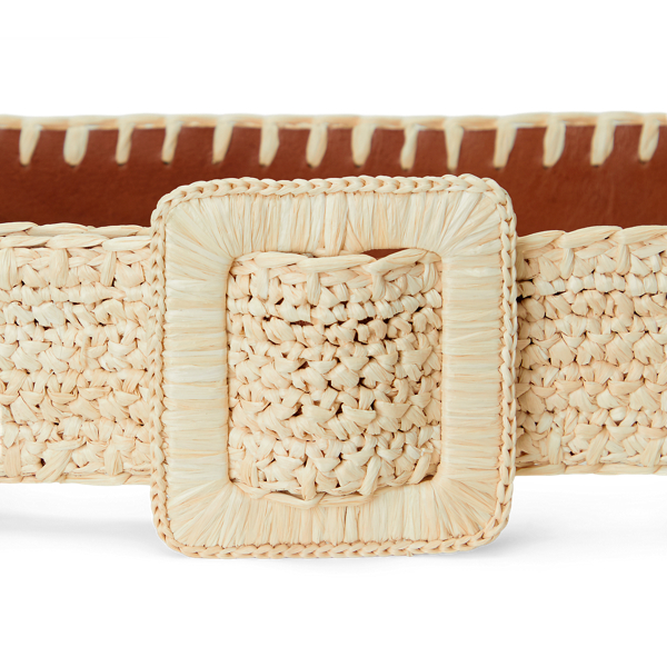Natural/Cuoio Reversible Faux-Raffia &amp; Leather Belt Polo Ralph Lauren 4