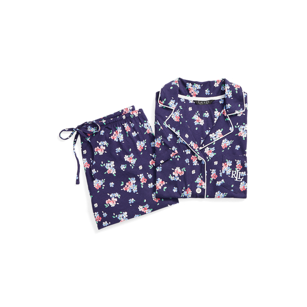 Gebloemde jersey pyjamaset met boxer Lauren in 1