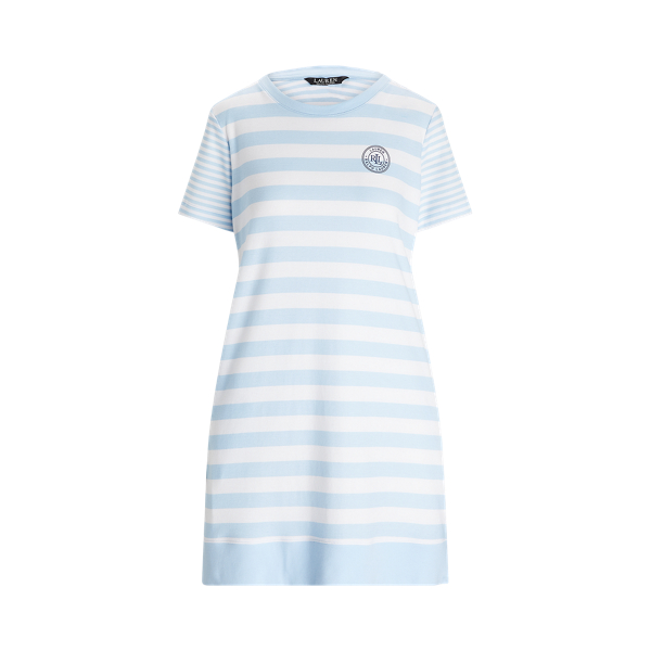 Striped Cotton-Blend Interlock Sleep T-Shirt Lauren 1