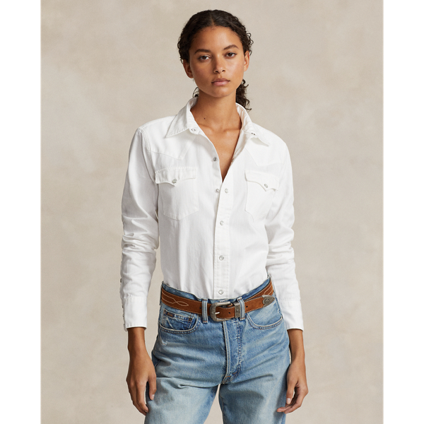 Cotton Twill Western Shirt for Women Ralph Lauren® GR - Main Image