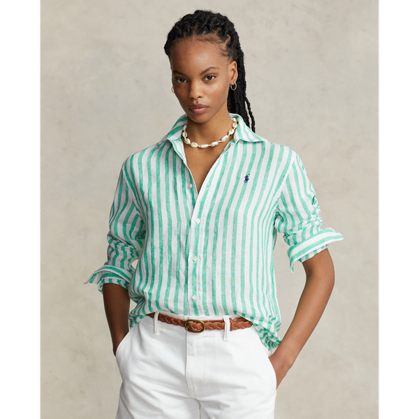 Ralph lauren women's linen shirt deals