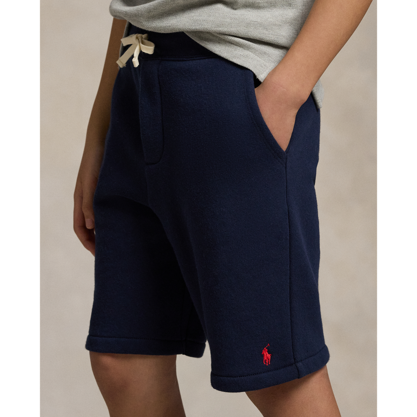 Шорты Ralph Lauren Fleece Drawstring Short, цвет: Тёмно-синий — фото 3