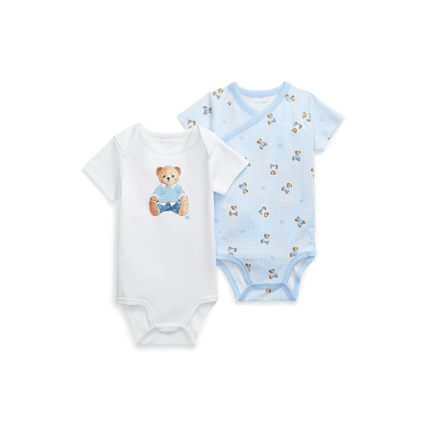 Set van 2 katoenen rompers met Polo Bear