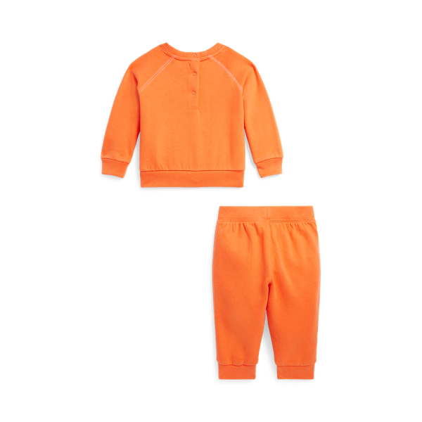 May Orange Fleece Sweatshirt &amp; Jogging Bottom Set Baby Girl 2
