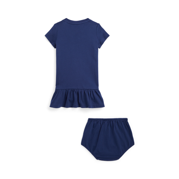 Robe t-shirt et bloomer Polo Bear jersey Baby Girl en Eau douce 2