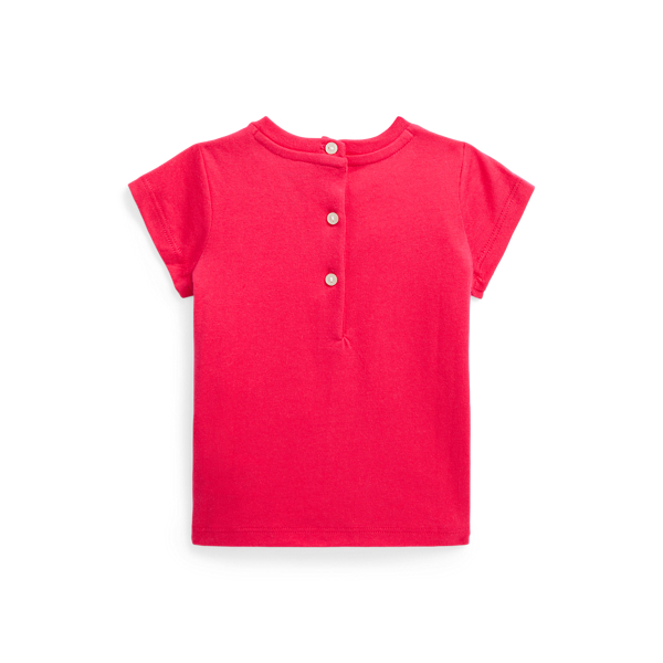 T-shirt col rond jersey de coton Baby Girl en Rose vif 2