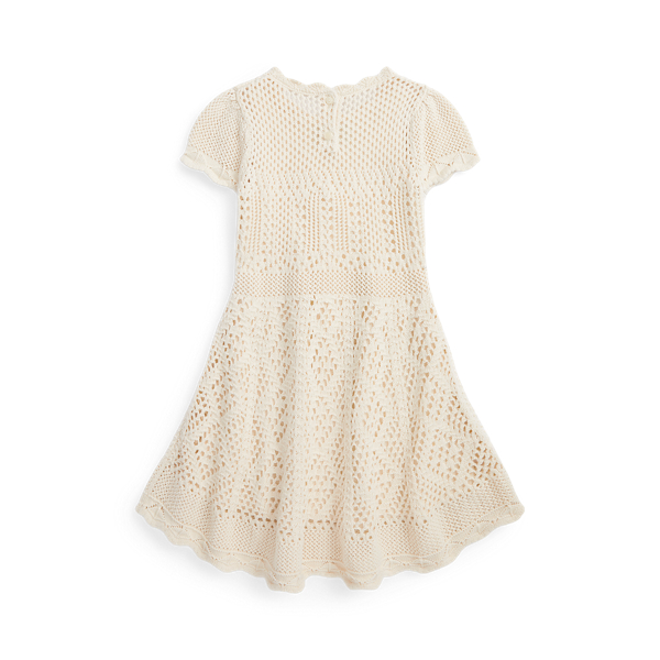 Baumwoll-Pulloverkleid mit Lochmuster Girls 1.5-6.5 Years in Natur 2