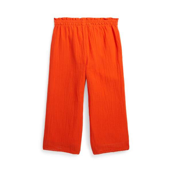 Hose aus Baumwollgaze mit H&auml;kelbord&uuml;re Girls 1.5-6.5 Years in D&auml;mmerungs-Orange 2