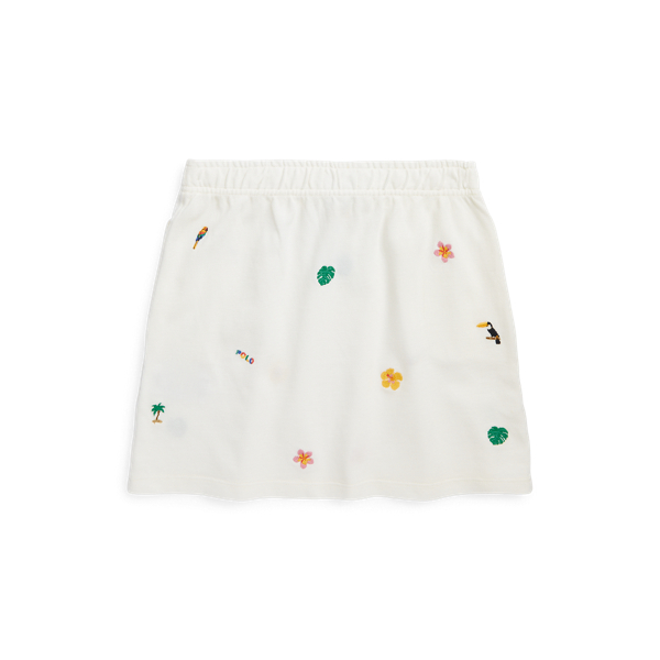 Deckwash White Tropical-Embroidery Mesh Skirt Girls 1.5-6.5 Years 2