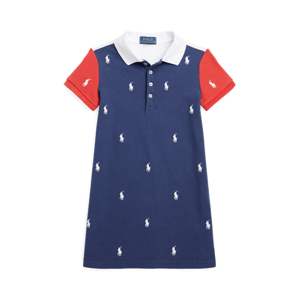 Polo Pony Cotton Mesh Polo Dress for Girls Ralph Lauren UK