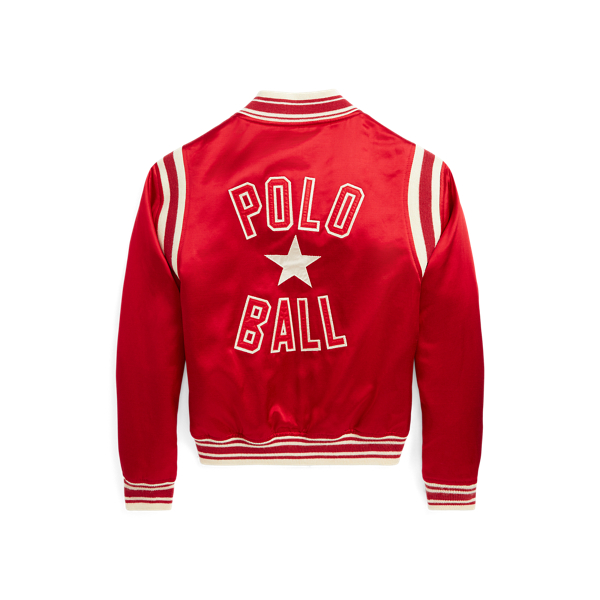 Ralph Red Polo Ball Satin Rally Jacket Girls 7-14 Years 2