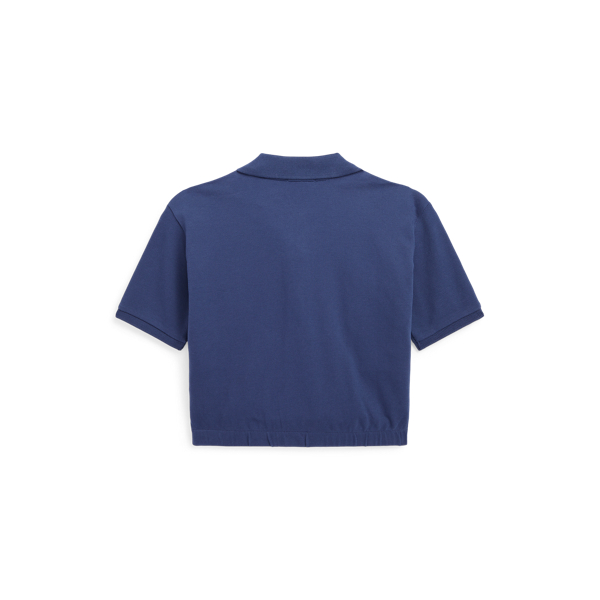 Polo ample en piqu&eacute; stretch Girls 7-14 Years en Rustic Navy 2