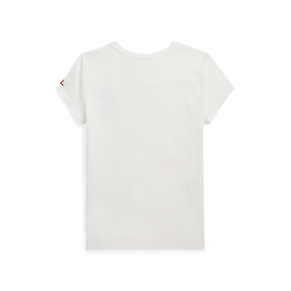 Baumwoll-T-Shirt mit Polo Bear Girls 7-14 Years in Deckbeizen-Wei&szlig; 2