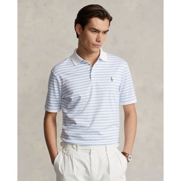 Polo popular Ralph Lauren Classic Fit Pocket Performance Polo Blue White Stripe XL NWT