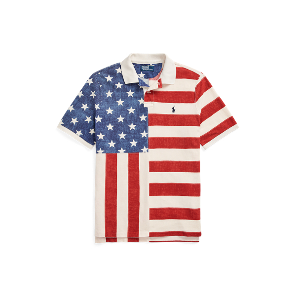 Men's shoulder stripe patriotic polo shirt hotsell
