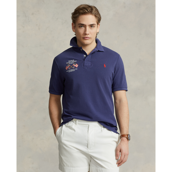 Boathouse Navy Classic Fit Flag-Embroidered Polo Shirt Polo Ralph Lauren 1