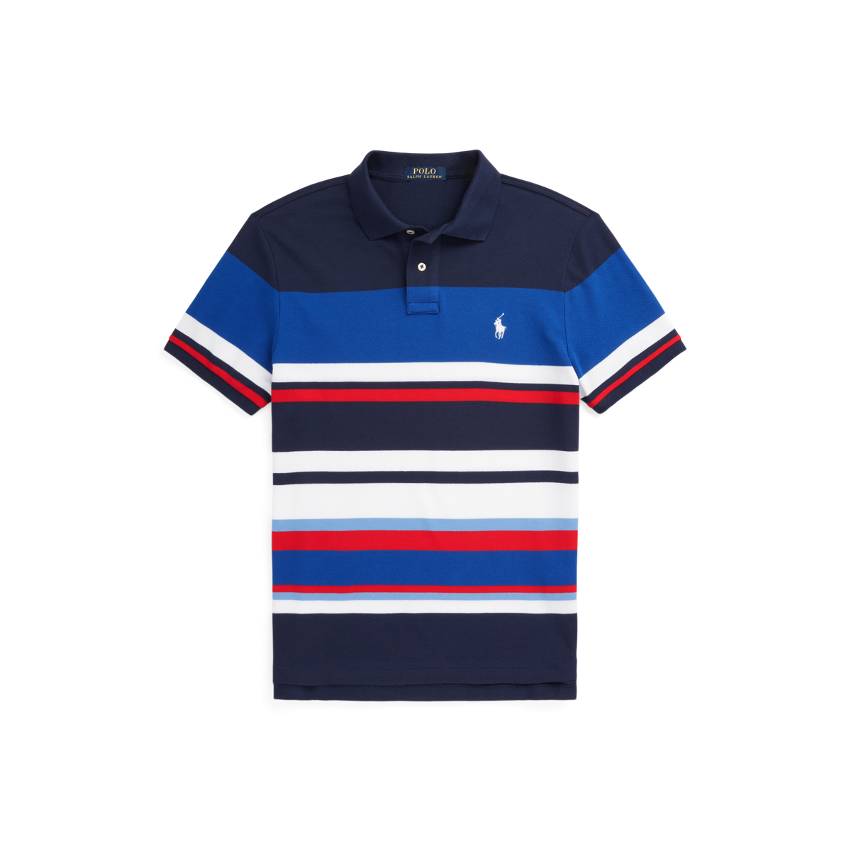 Polo shirt with stripes best sale