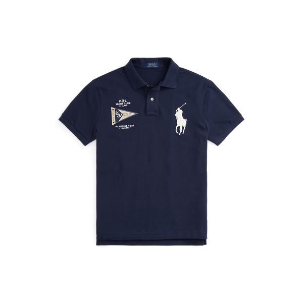 Custom-Slim Piqu&eacute;-Poloshirt mit Big Pony Polo Ralph Lauren in 1