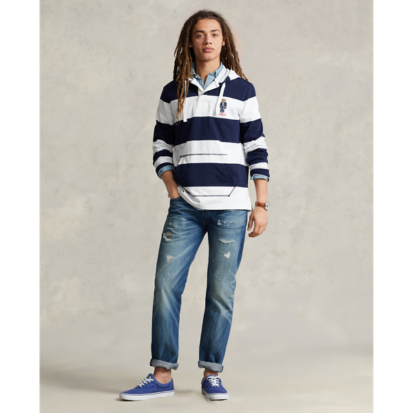 Cruise Navy/White Polo Bear Jersey Hooded Rugby Shirt Polo Ralph Lauren 4
